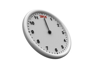 Illustration of 2015 on analog clock