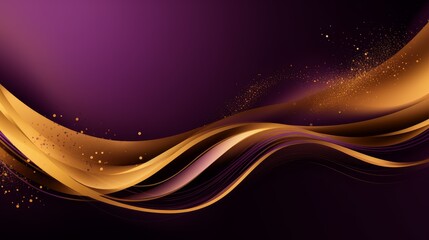 A gold and purple abstract sparkle background. Generative AI. 