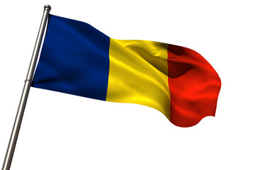 Low angle view of Romanian flag