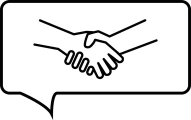 Vector image of handshake on speech bubble