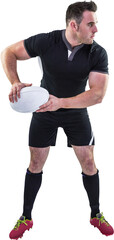 Rugby player throwing the ball