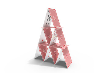Fototapeta premium Graphic image of card tower