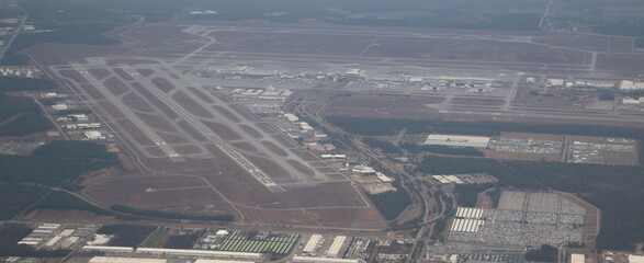 Aerial view of Houston IAH Airport