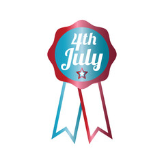 Digitally generated image of 4th of july badge