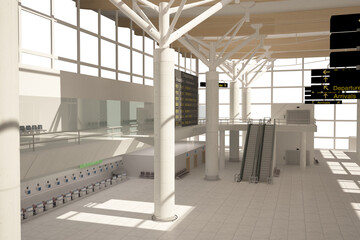 Digital composite image of airport
