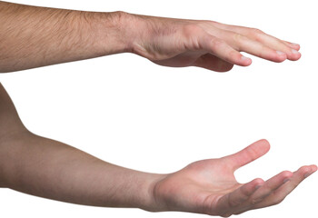 Cropped hands of man gesturing