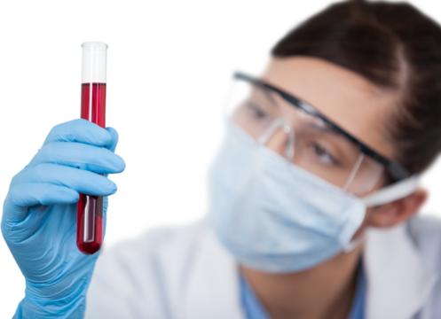 Female scientist conducting an experiment