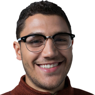 Man in spectacle smiling