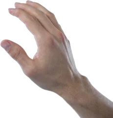 Sierkussen Hand of man touching invisible screen © vectorfusionart