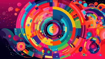 Fototapeta na wymiar A brightly colored data explosion concept background. Generative AI. 