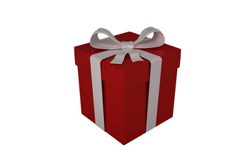Red gift with white bow
