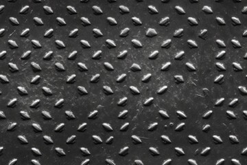metal grate with a textured surface and numerous rivets. Generative AI