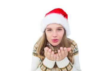 Happy hipster blowing kiss