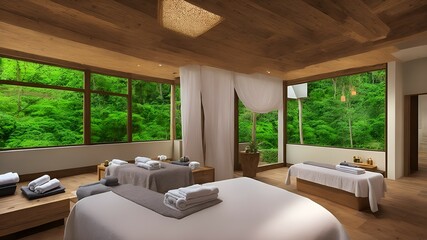Fototapeta na wymiar interior design spa massage area interior design spa massage area generative AI 1