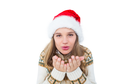 Happy hipster blowing kiss