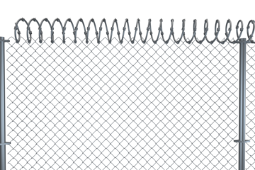 Chainlink fence against  white background