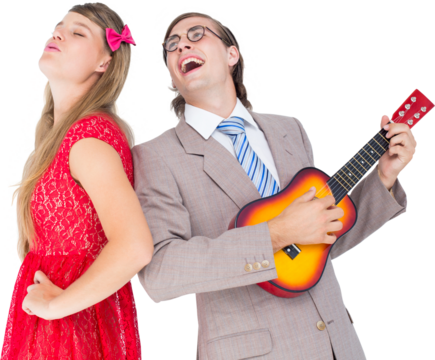 Hipster couple having fun together