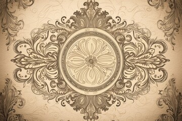 highly detailed and intricate ornamental wallpaper pattern. Generative AI
