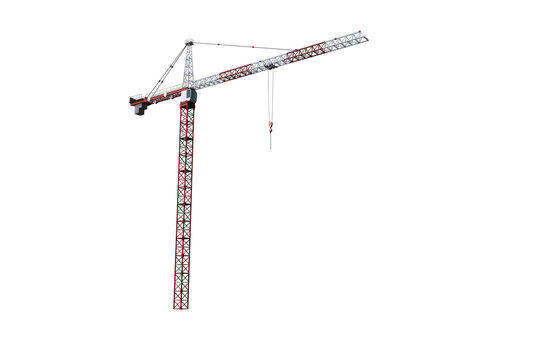 Graphic image of red 3D crane