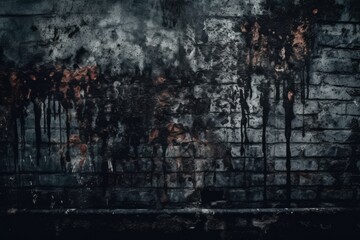 Scary texture for background. concrete horror, dark wall scary, dark grunge horror. Generative AI