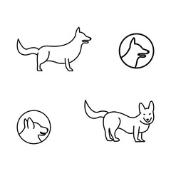 Dog Line Vector Logo