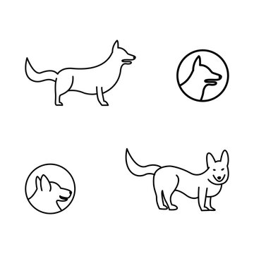Dog Line Vector Logo