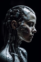 An artificial intelligence portrait concept. Generative AI. 
