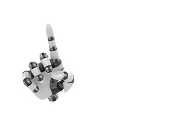 Rolgordijnen Digital generated image of robotic hand pointing © vectorfusionart