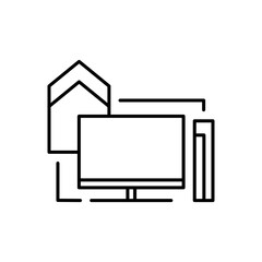 Computer monitor line icon