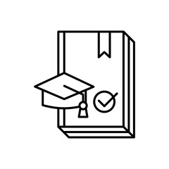 Graduation book line icon