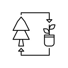 Plant growth line icon