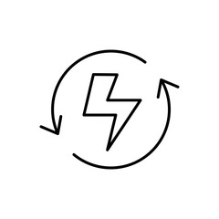 Recycling energy line icon