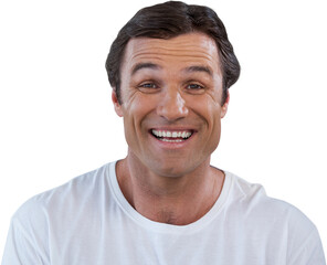 Obraz premium Close up portrait of cheerful mature man