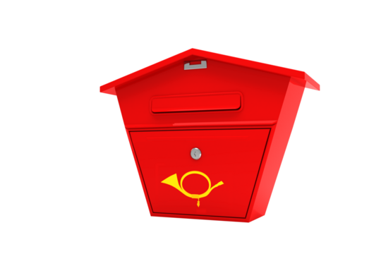 Digitally generated image of red mailbox 