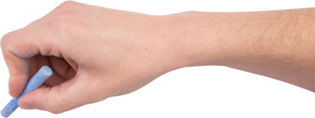 Hand writing with chalk