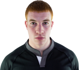 Portrait of young rugby player
