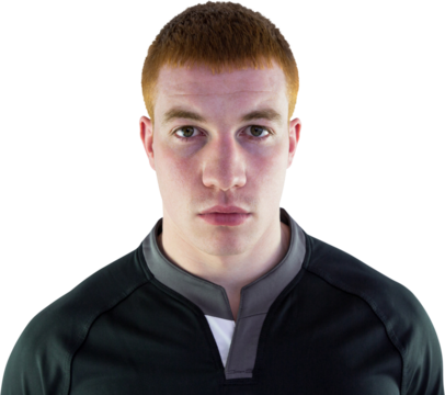 Portrait of young rugby player