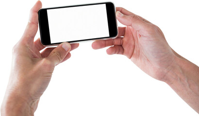 Cropped image of person holding smart phone