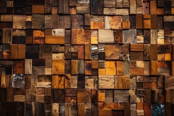wooden plank wall with natural texture and pattern. Generative AI