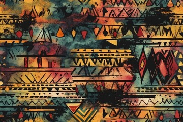vibrant abstract pattern on a dark backdrop. Generative AI