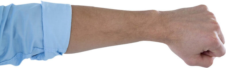 Cropped image of man with clenched fist