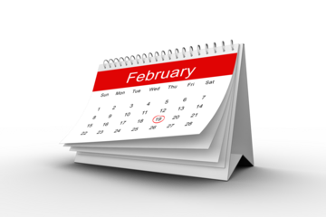February dates on calendar