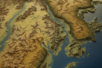 expansive body of water seen from above. Generative AI