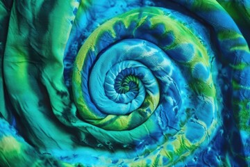 mesmerizing blue and green swirl in abstract form. Generative AI