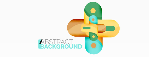 Creative geometric wallpaper. Round arrow shape minimal geometric background. Techno business template for wallpaper, banner, background or landing