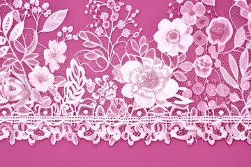 delicate pink lace fabric with intricate floral designs. Generative AI