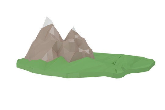 Digitally generated image of mountains by field  