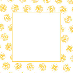 Composite image of yellow square shape and floral designs