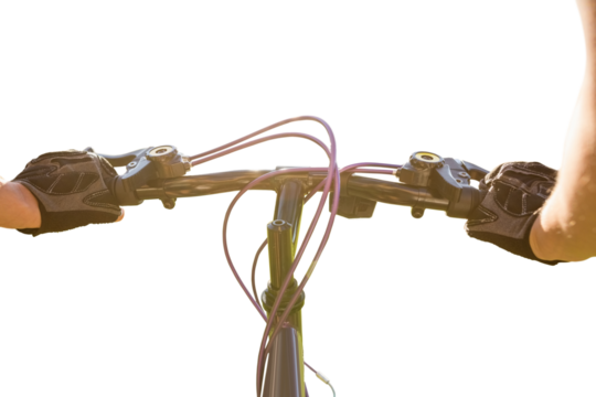 Cropped image of person riding bicycle 