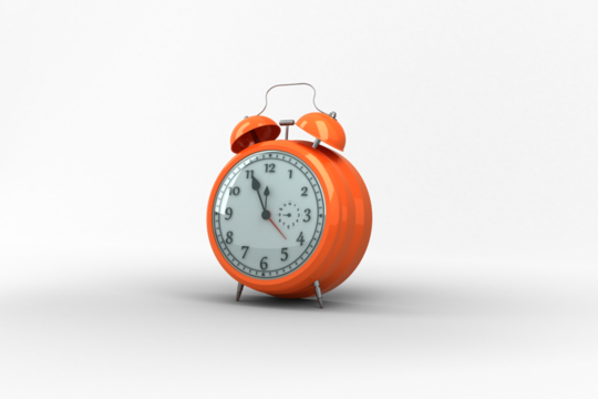 Alarm clock counting down to twelve
